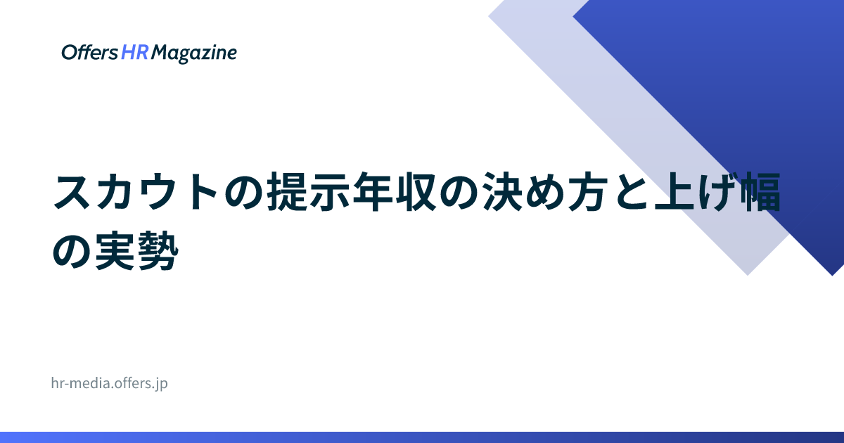 スカウトの提示年収の決め方と上げ幅の実勢